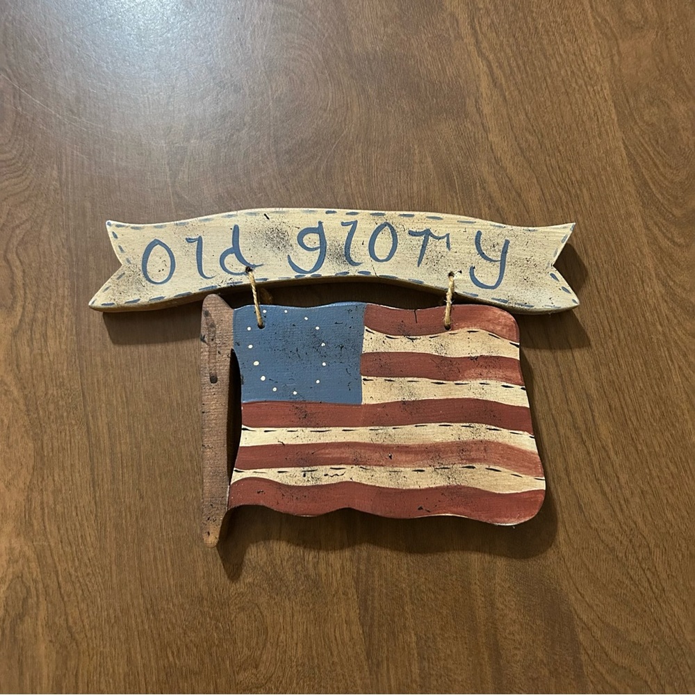 Old Glory wooden flag